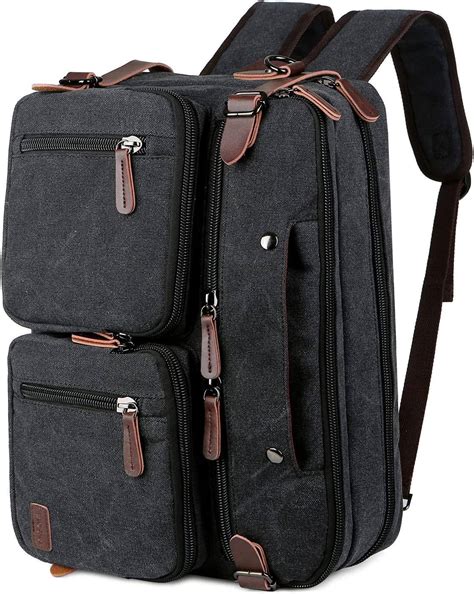 Convertible Briefcase Backpack 3 In 1 Laptop Bag 17″ With Red Lini