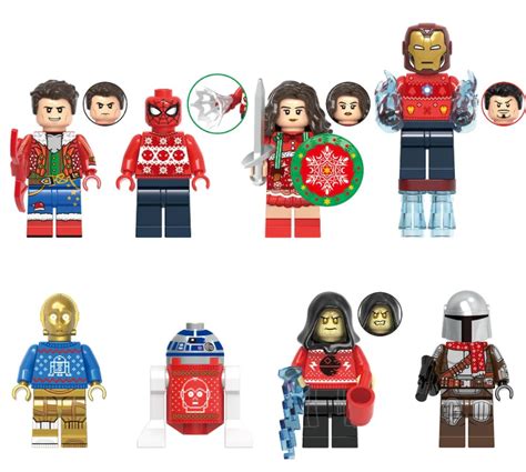 Фигурки новогодние человек-паук Чудо-женщина железный человек C-3PO R2 ...