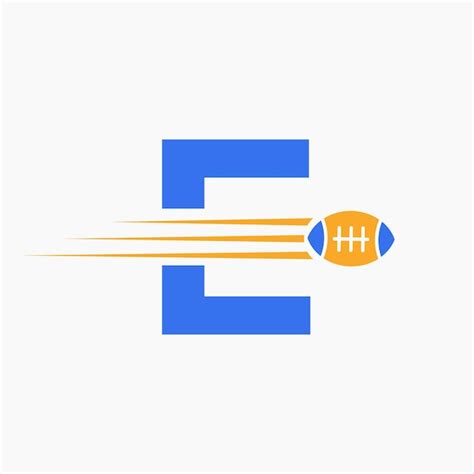 Premium Vector Letter E Rugby Football Logo Combine With Rugby Ball