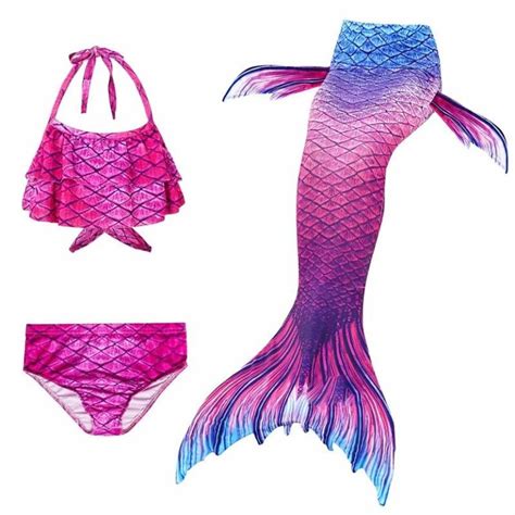Mermaid Bikini Swimsuit With Flipper Monofin Costume Kawaiimerch