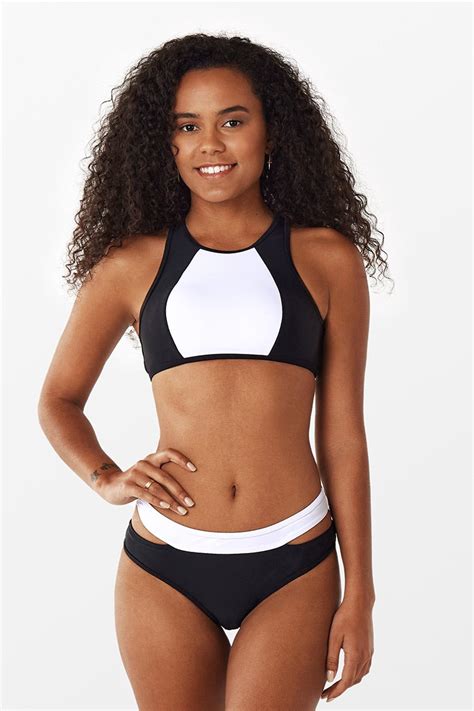 Colorblock High Neck Cutout Bikini Cupshe Au