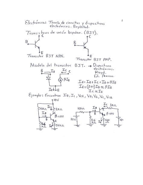 Documento del transistor BJT Apuntes de Electrónica Docsity