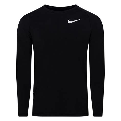 Nike Pro Warm Crew Zwart Wit Lange Mouwen Unisportstore Nl