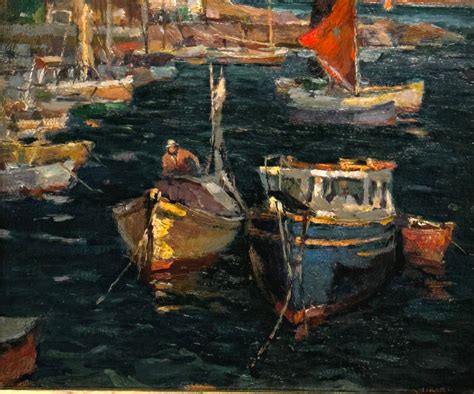 Antonio Cirino Last Ray Of Sun Seascape Fishing Boats Cape Ann