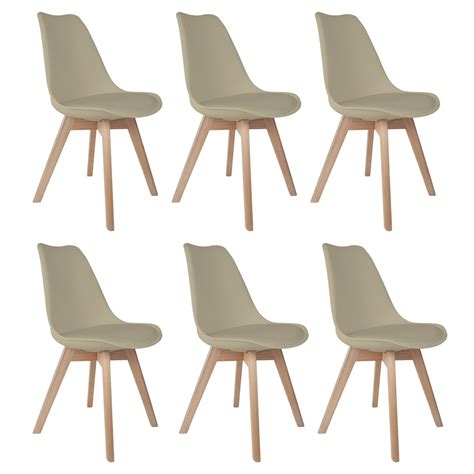 CONJUNTO CADEIRAS SAARINEN NUDE WOOD MadeiraMadeira