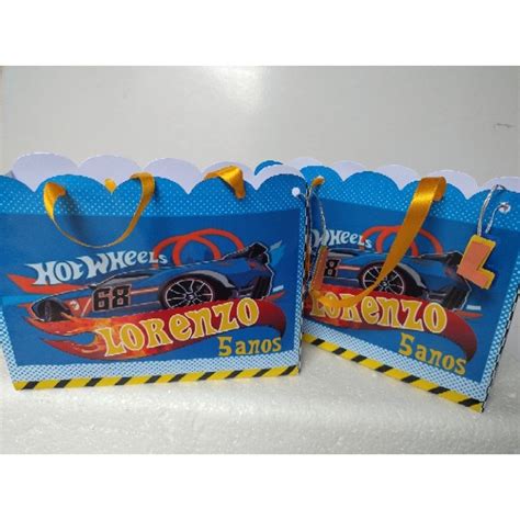 Sacolas Personalizadas Hot Wheels Pe As Lembrancinha De Anivers Rio Shopee Brasil