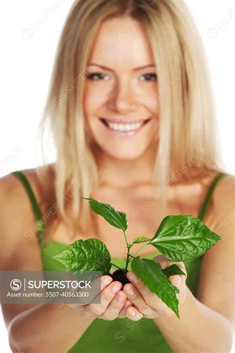 Plant In Blonde Hands SuperStock