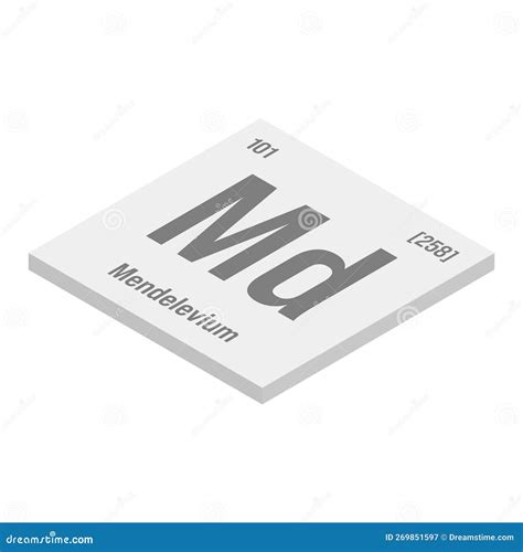 Mendelevium Md Periodic Table Element Stock Illustration