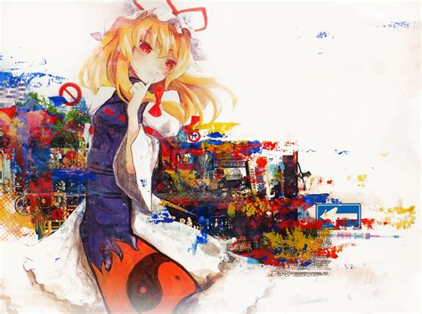 Blonde Hair Bow Dress Hat Long Hair Nanashina Red Eyes Ribbons Touhou