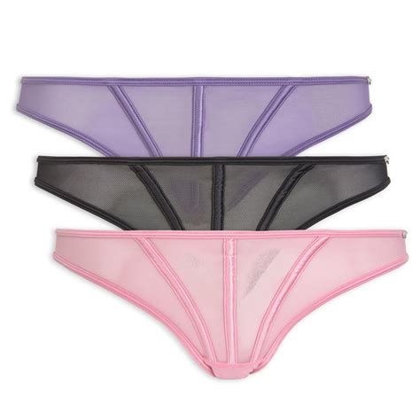 Pack Mesh Bikini Panties Peep