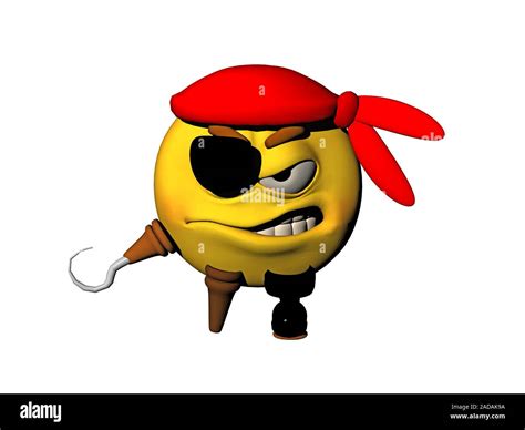 Pirate With Eye Patch Hook Hand And Red Cap Stock Photo Alamy
