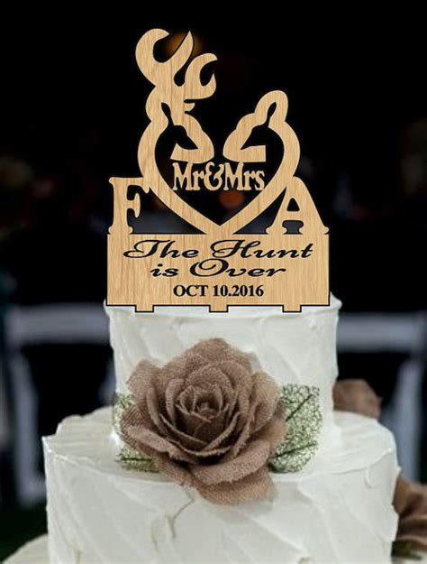 Deer Wedding Cake Topper Country Cake Topper The Hunt Is Over Rustic Wedding Cake Topper