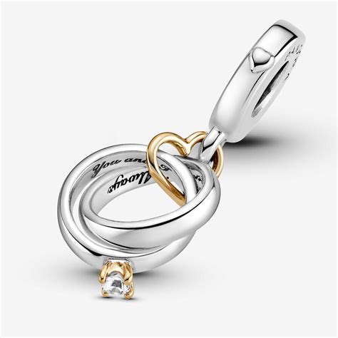 Two-tone Wedding Rings Dangle Charm | Two Tone | Pandora US