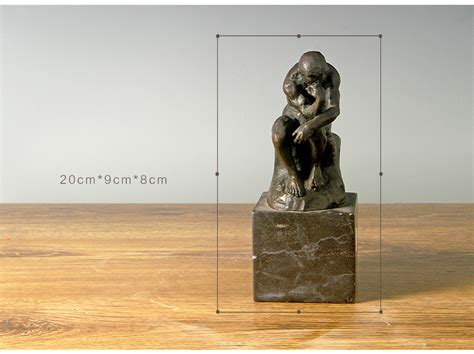 Rodins Bronze Thinker Statue Replica Small Antique Nude Art Home Decor ClassySculptures