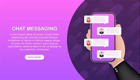 Premium Vector Chat App Banner Template Chat Messages Speech Bubble