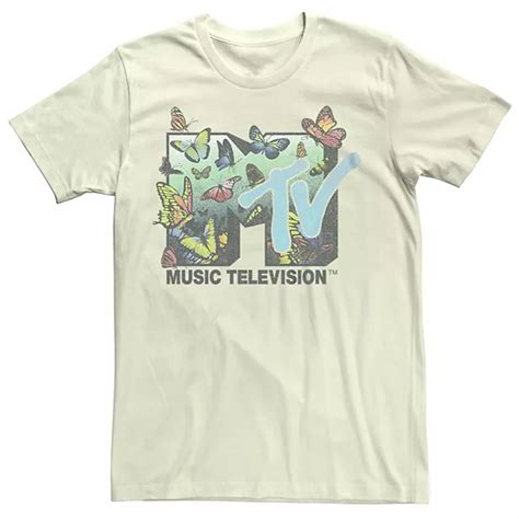 Juniors Mtv Music Television Butterflies Flying Logo Graphic Tee