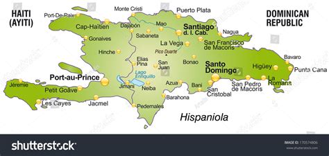 Map Hispaniola Overview Map Green Stock Illustration 170574806 ...