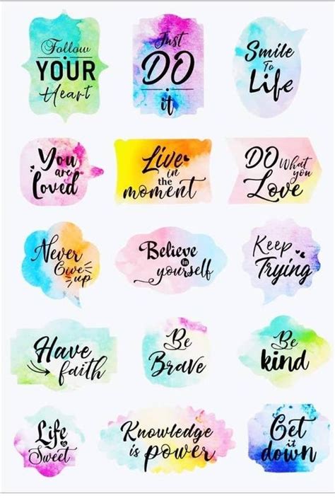 Positive Inspirational Quote Sticker Sheet Etsy