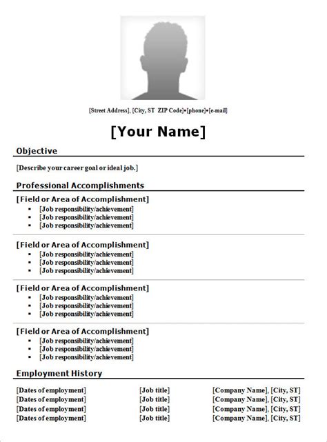 12 Free Chronological Resume Templates Pdf Word Examples