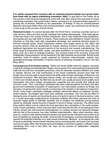 Import Substitution Vs Export Orientation Case Study Of Korean Economy