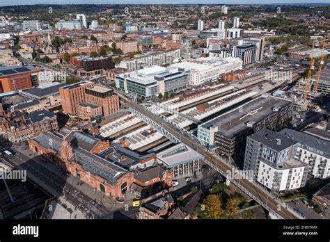 Nottingham Train Station Aerial View Stock Photo Alamy