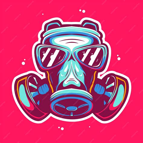 Premium Vector | Cool gas face mask wallpaper art