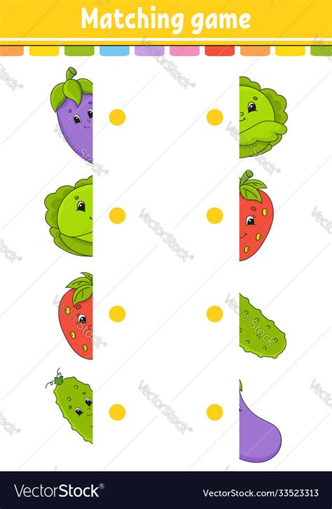 Matching game draw a line education developing Vector Image
