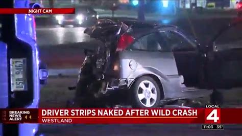 Driver Strips Naked After Wild Crash Brady Carlson