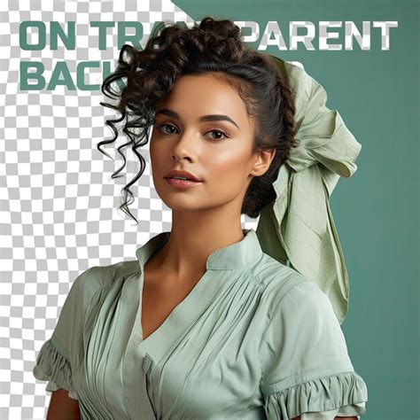 Premium PSD Slavic Baker Babe Kinky Haired Woman Exudes Confidence In One Shoulder Pose On