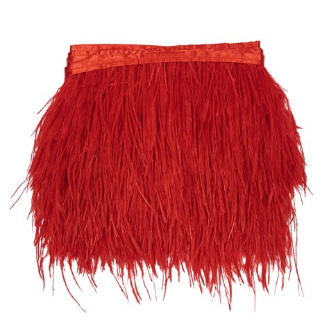 Ostrich Feather Fringe Trim Single Ply Red Aviana Collection