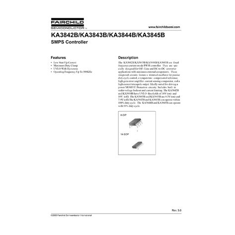 KA3842B Fairchild SMPS Controller Datasheet