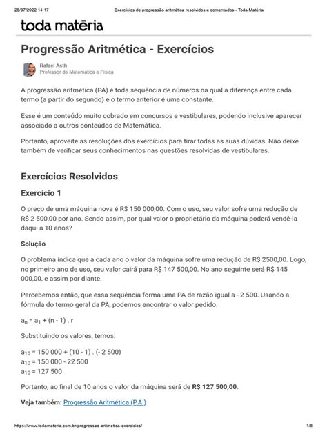 Exercicios Sobre Progressao Aritmetica - Lista De Exercícios Sobre Progressão Aritmética – NHGA
