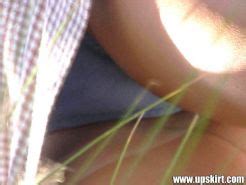 Sneaky Panties Spy Upskirts Outdoors In Sunny Field Porn Pictures XXX Photos Sex Images