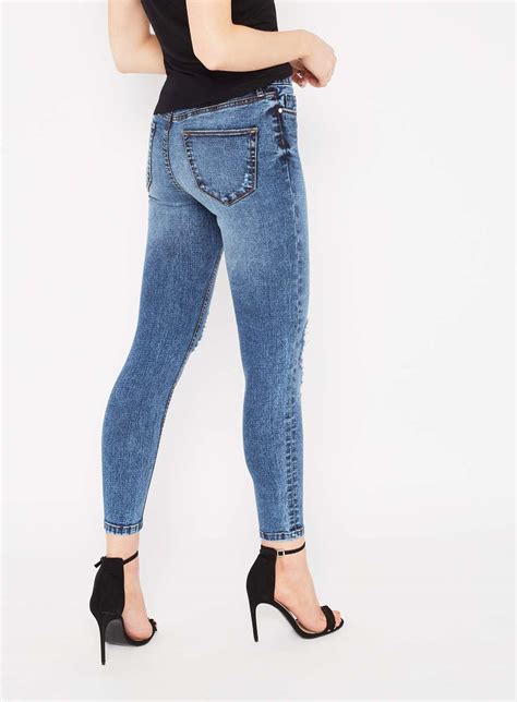 Miss Selfridge Jean Lizzie Délavage à Lacide Troué Aux Genoux Jeans