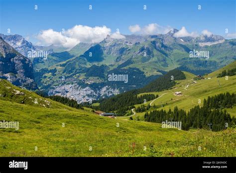 Hiling To Wengen From Kleine Scheidegg In The Berneses Oberland Of