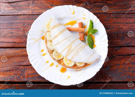 Tapioca Banana Manioc Flour Pancake With Caramelized Banana