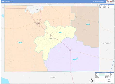 Dimmit County Tx Wall Map Color Cast Style By Marketmaps Mapsales