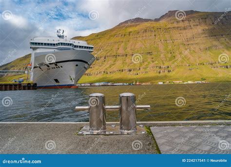 Smyril Line Cruise Ship And Cargo Ferry Boat Just Arrived To Iceland