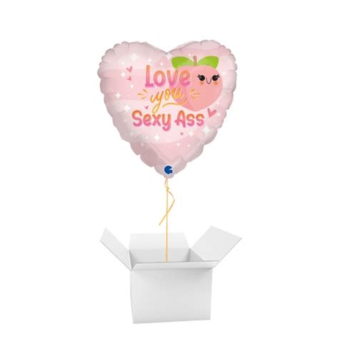 Love You Sexy Ass Heart Shape Foil Helium Balloon Inflated Balloon In A Box Partyrama