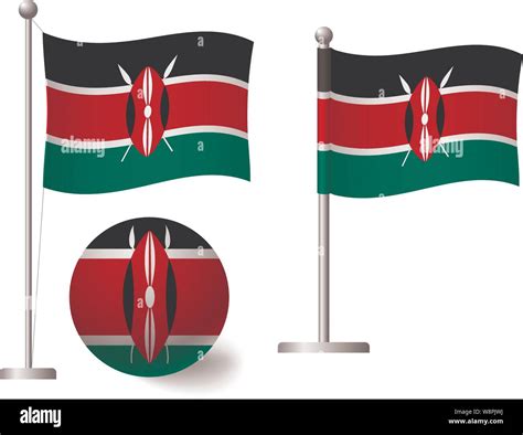 Kenya Flag On Pole And Ball Metal Flagpole National Flag Of Kenya