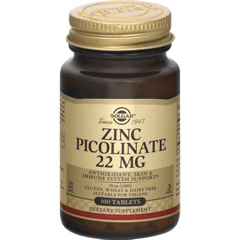 Solgar Zinc Picolinate, 22 mg, Tablets | Shop | Town & Country Market