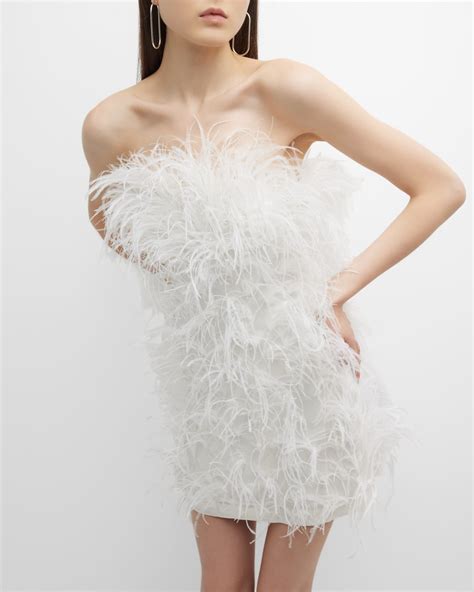 Cult Gaia Ashlyn Strapless Feather Mini Dress | Neiman Marcus