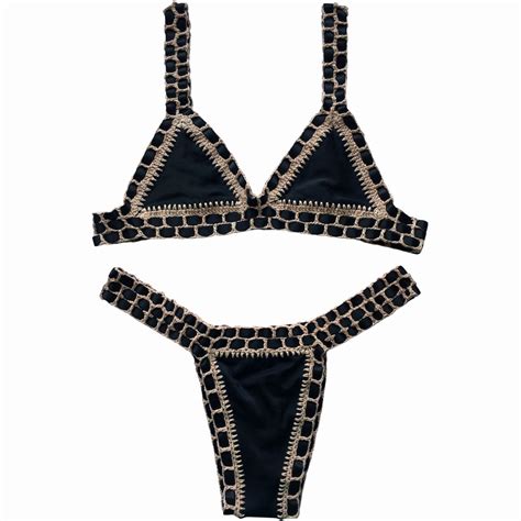 Biquini Kini Croche Preto Nude Tend Ncia Gringas Artesanal Tend Ncia P Moda Praia