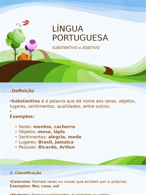 Substantivo E Adjetivo Exemplos - Substantivos e Adjetivos: Definições e Exemplos | PDF | Adjetivo | Plural