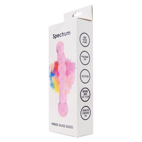 Spectrum Ribbed Glass Dildo Pink Peck