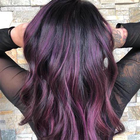 Purple Highlights In Brown Hair