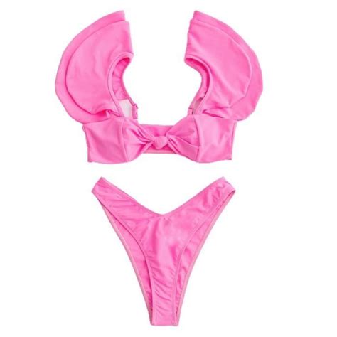 MAILLOT DE BAIN Summer Bikini Set Simple fil gratuit Nouveauté Sexy Push Up Bra Thong Bikini