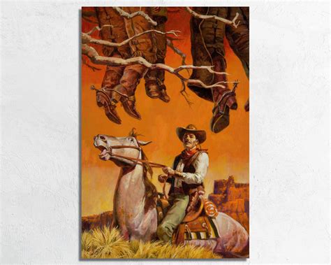 Vintage Frontier Justice Western Pulp Book Cover Poster Etsy