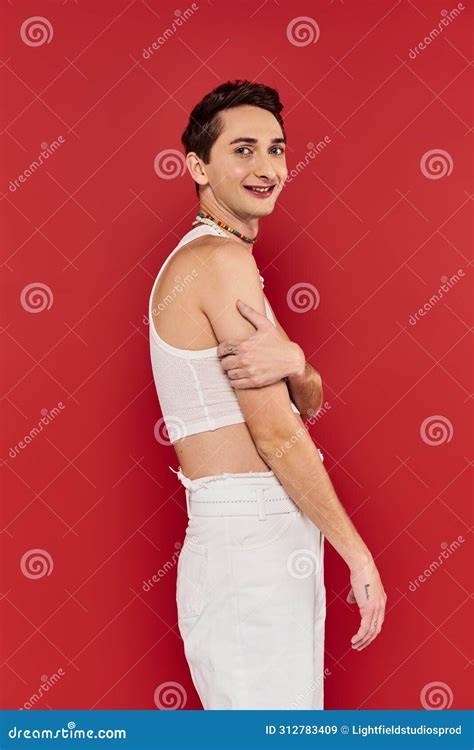 Cheerful Handsome Gay Man With Stylish Stock Image Image Of Delight Modern 312783409