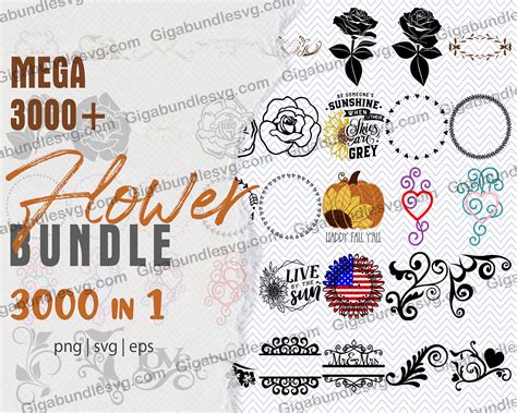 Flower Svg Bundle | Floral Svg Bundle | Flower Svg | Floral - Inspire ...